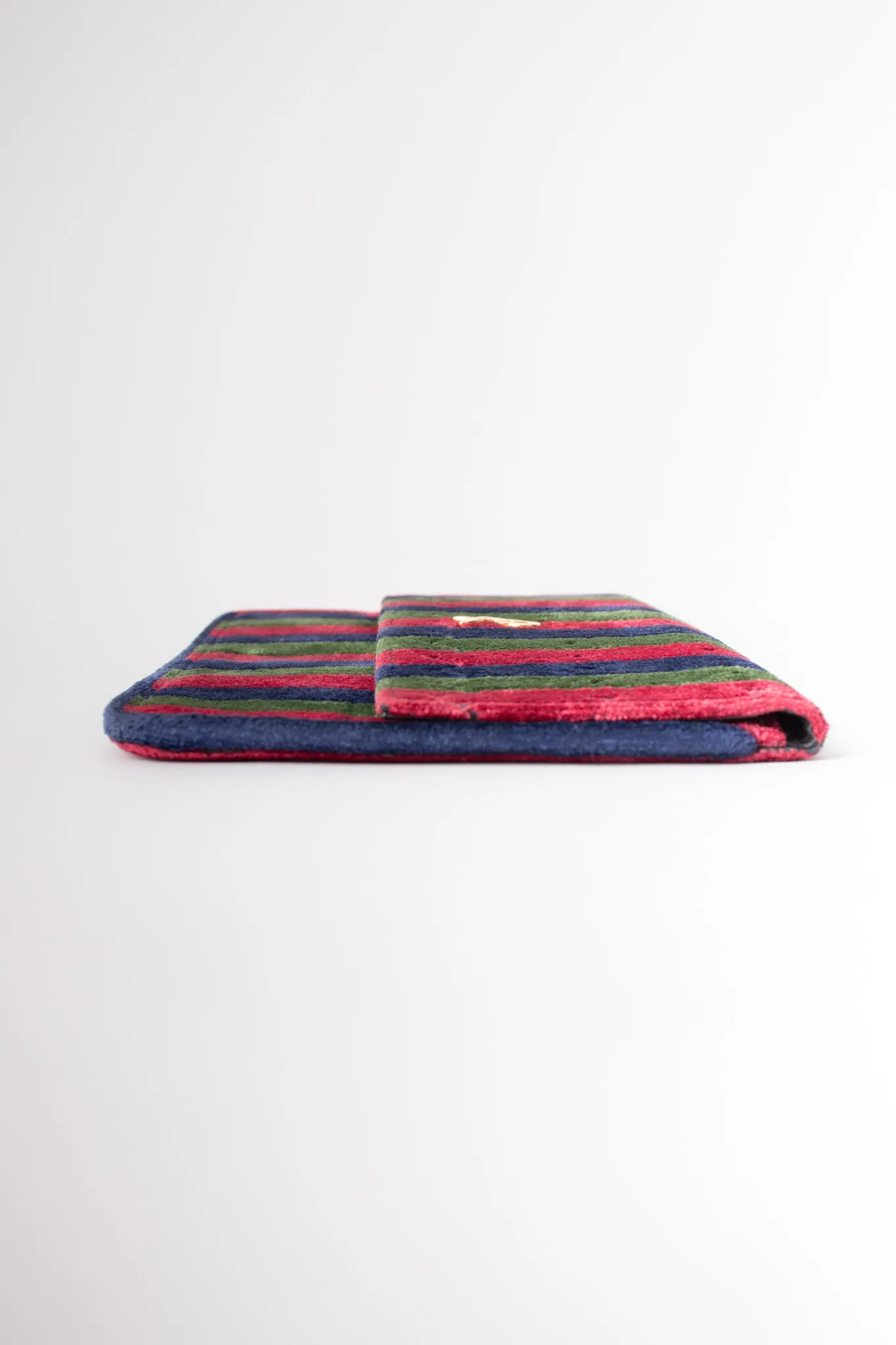Velvet Striped Envelope Clutch