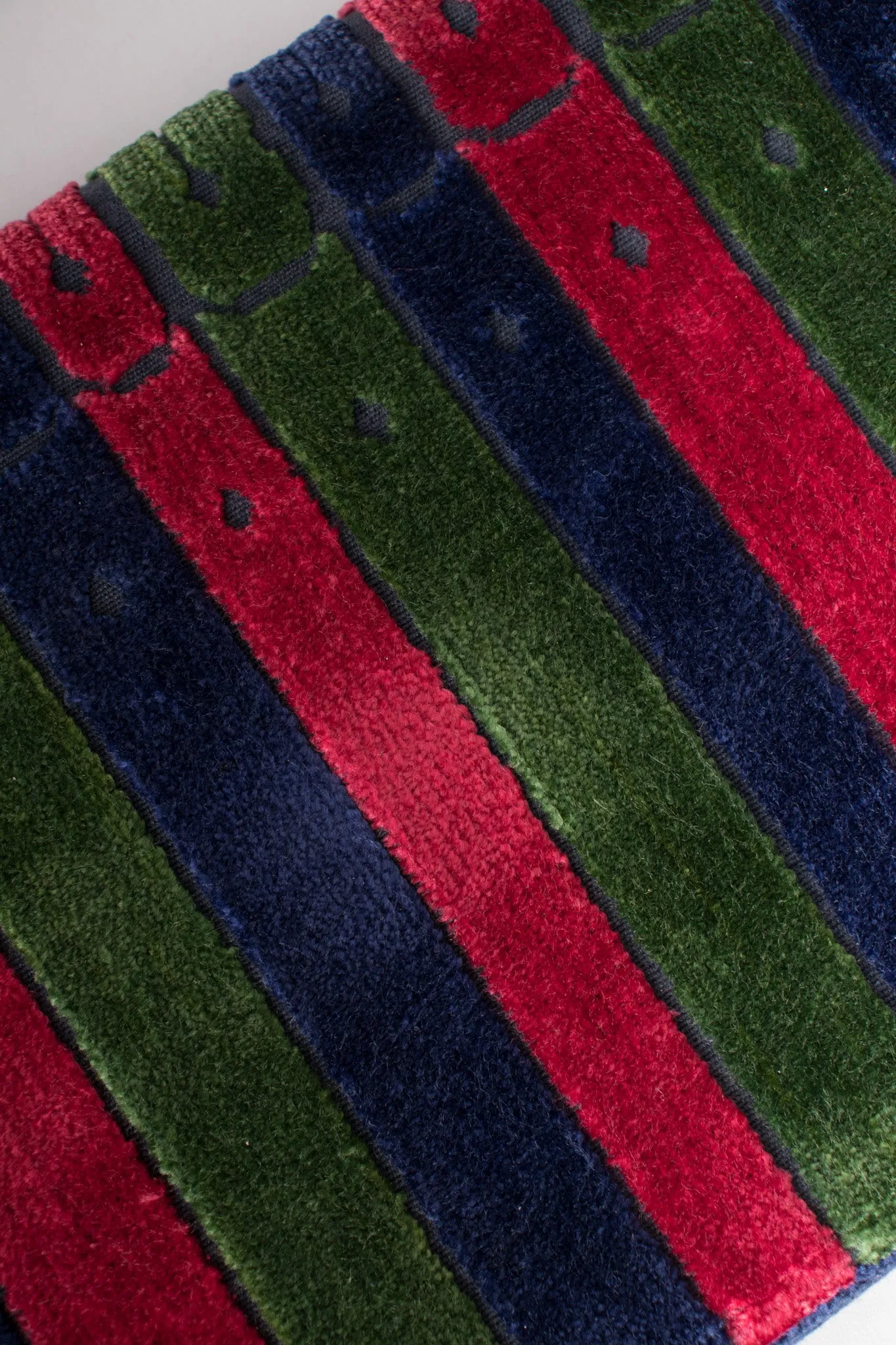Velvet Striped Envelope Clutch