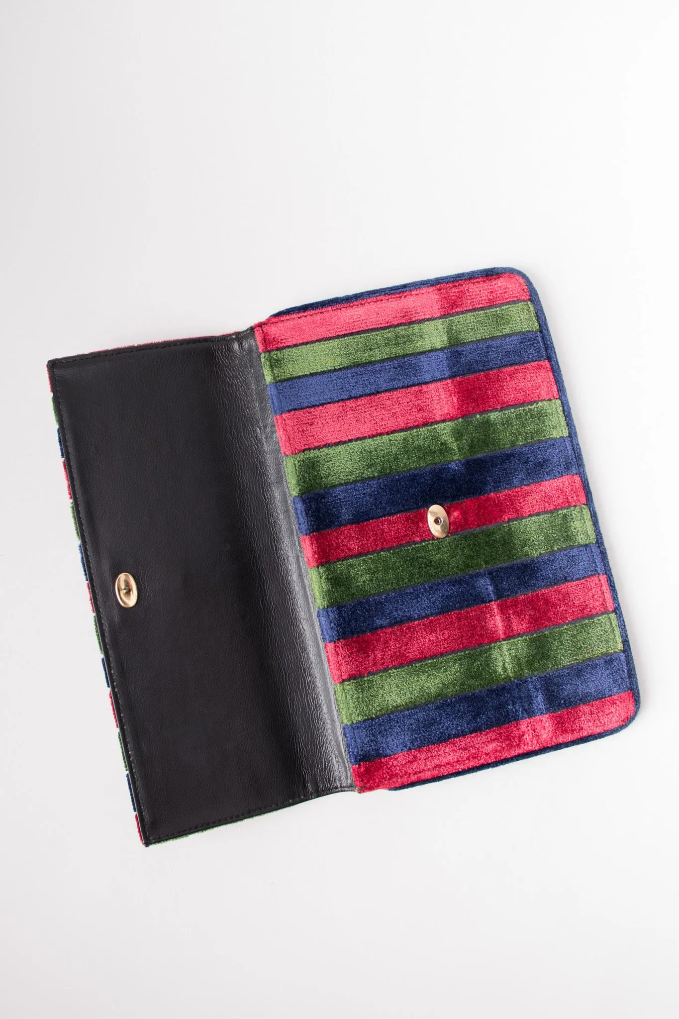 Velvet Striped Envelope Clutch