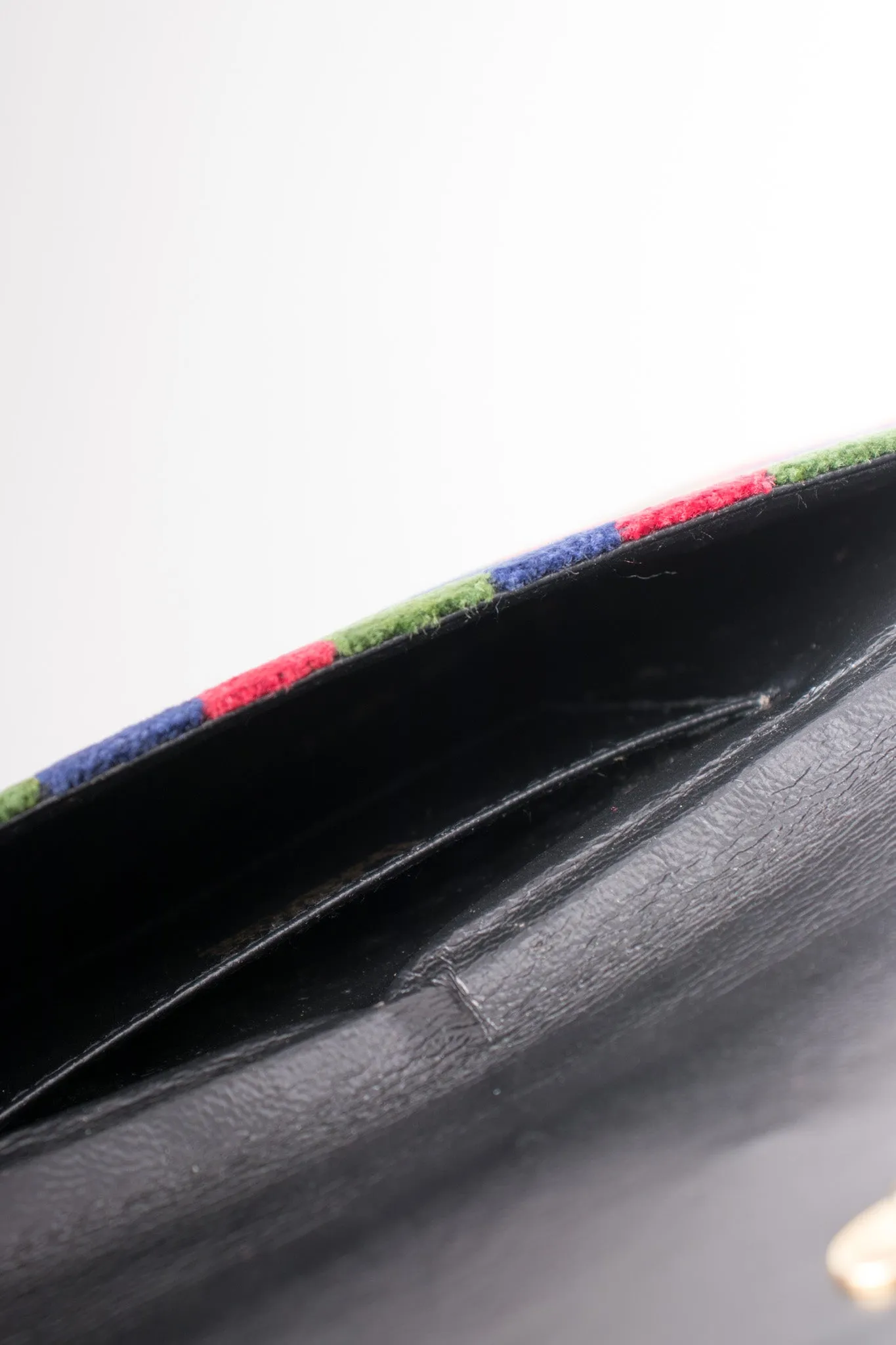 Velvet Striped Envelope Clutch