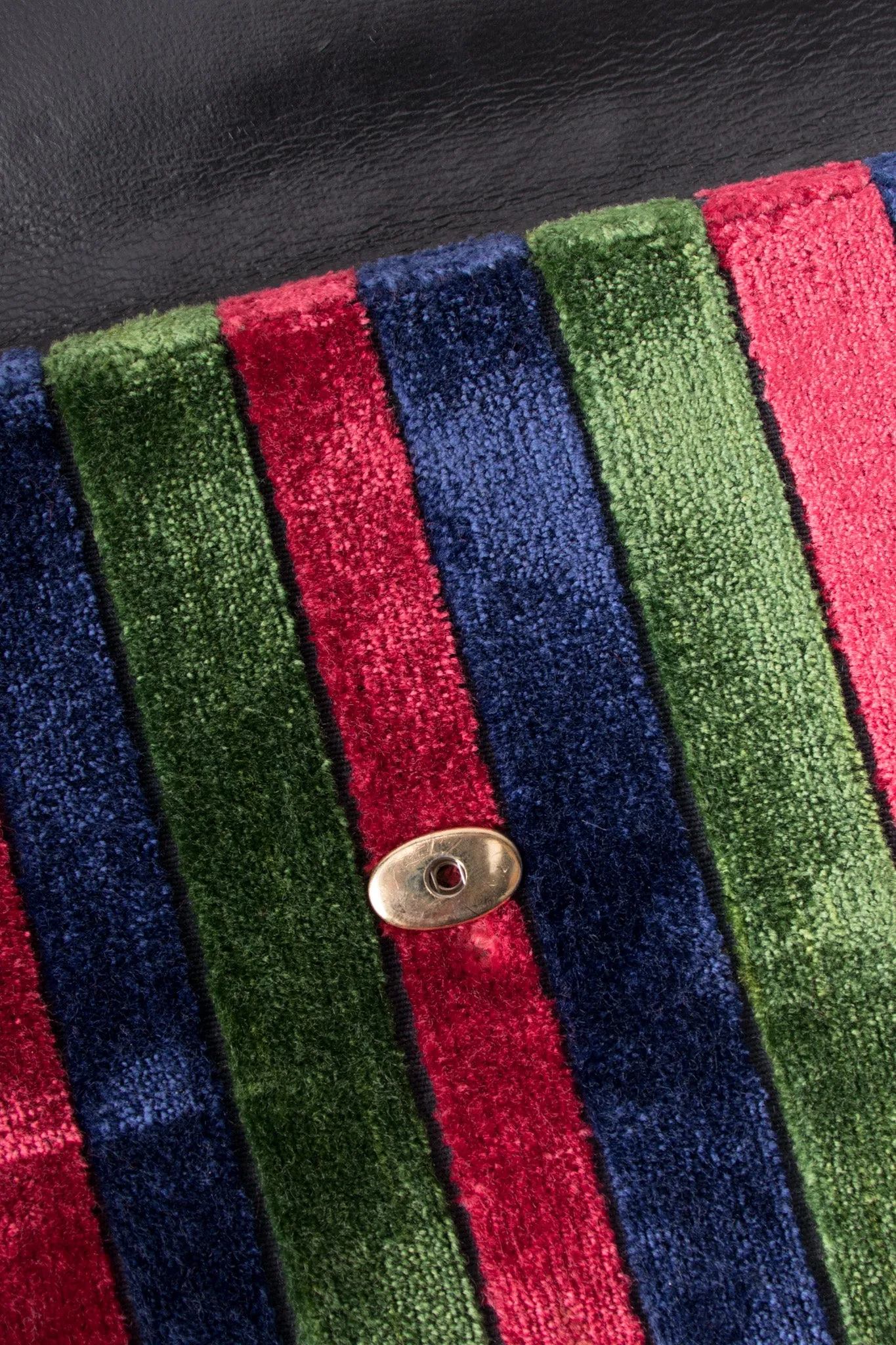 Velvet Striped Envelope Clutch