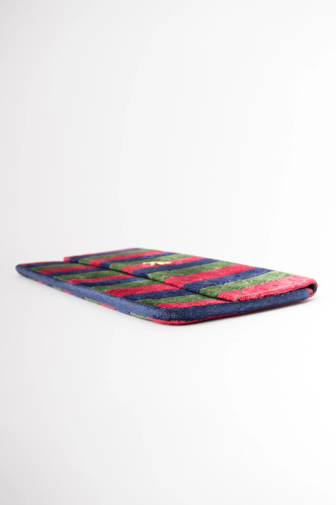 Velvet Striped Envelope Clutch