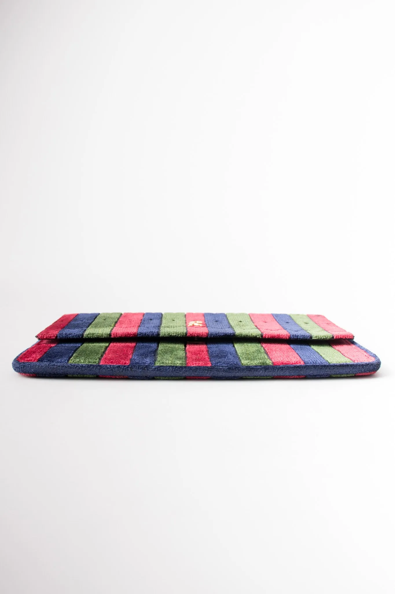 Velvet Striped Envelope Clutch