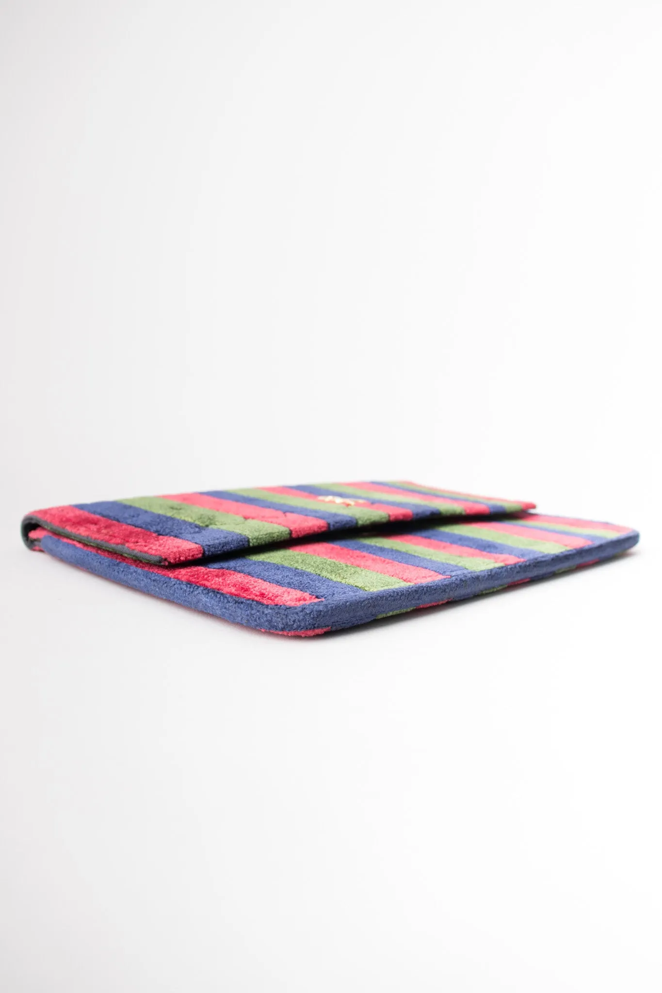 Velvet Striped Envelope Clutch