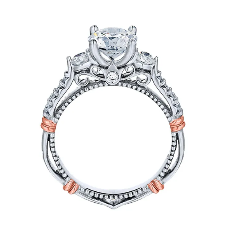 Verragio 14K White Gold Three-Stone Engagement Ring PARISIAN-124R