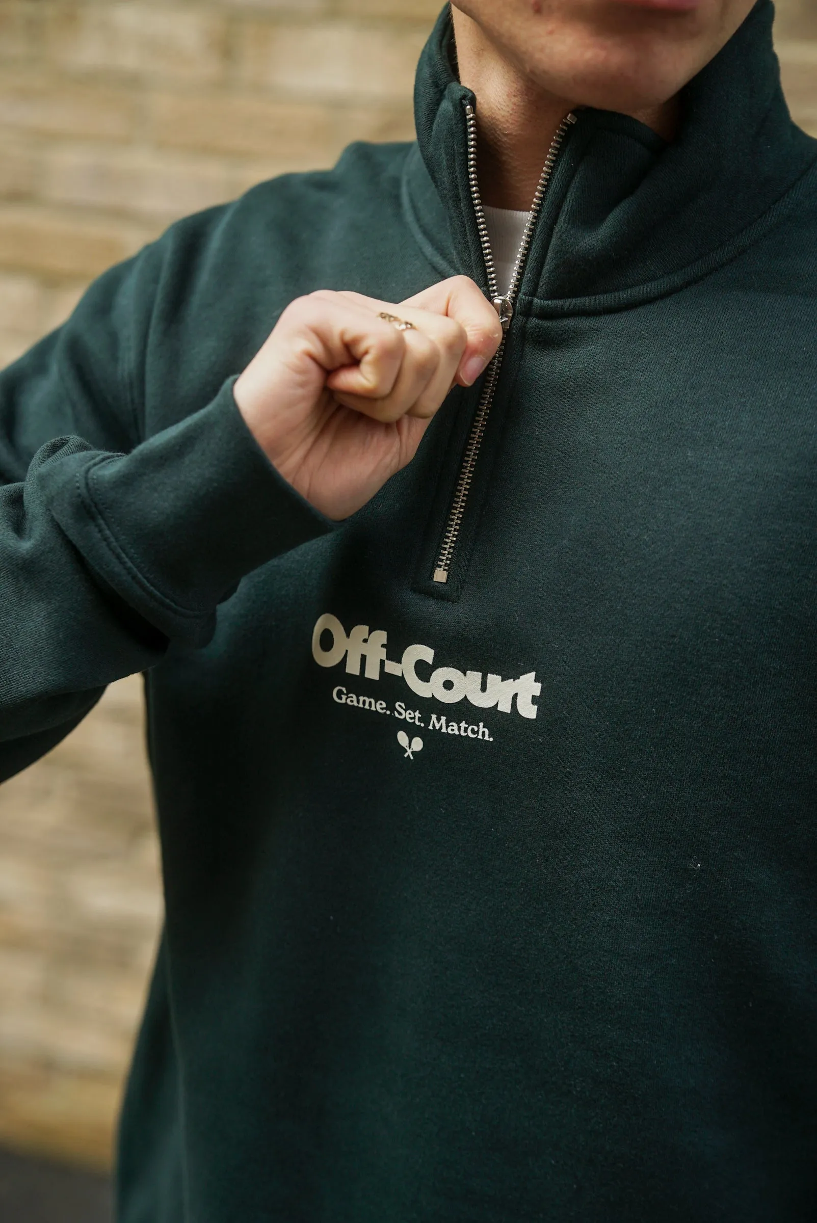 Vice 84 'Off-Court GSM' 1/4 Zip Sweater - Pine