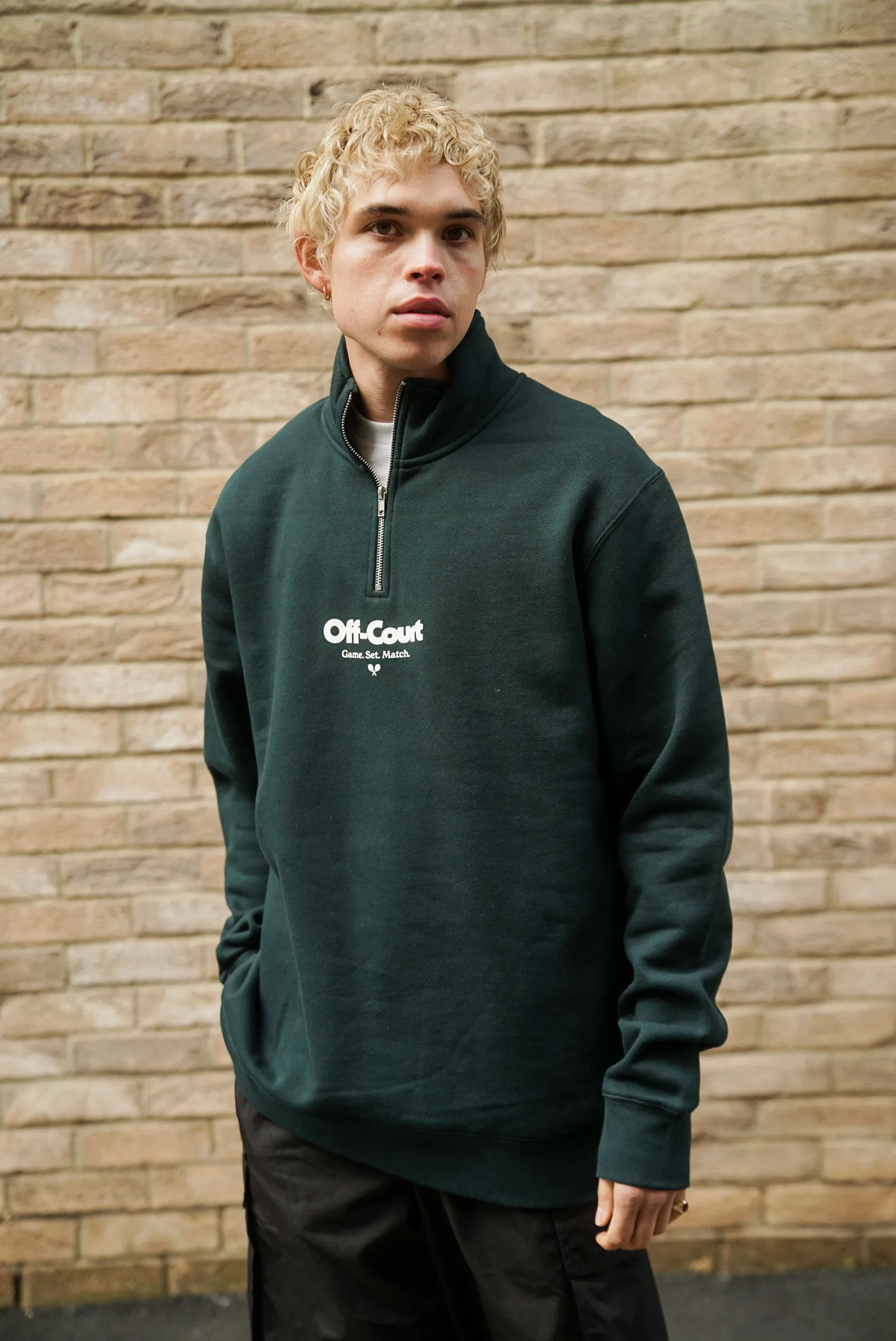 Vice 84 'Off-Court GSM' 1/4 Zip Sweater - Pine