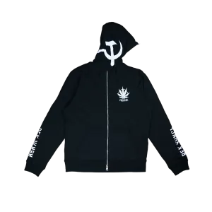 Vicious Cat Full Zip Hoodie- Black