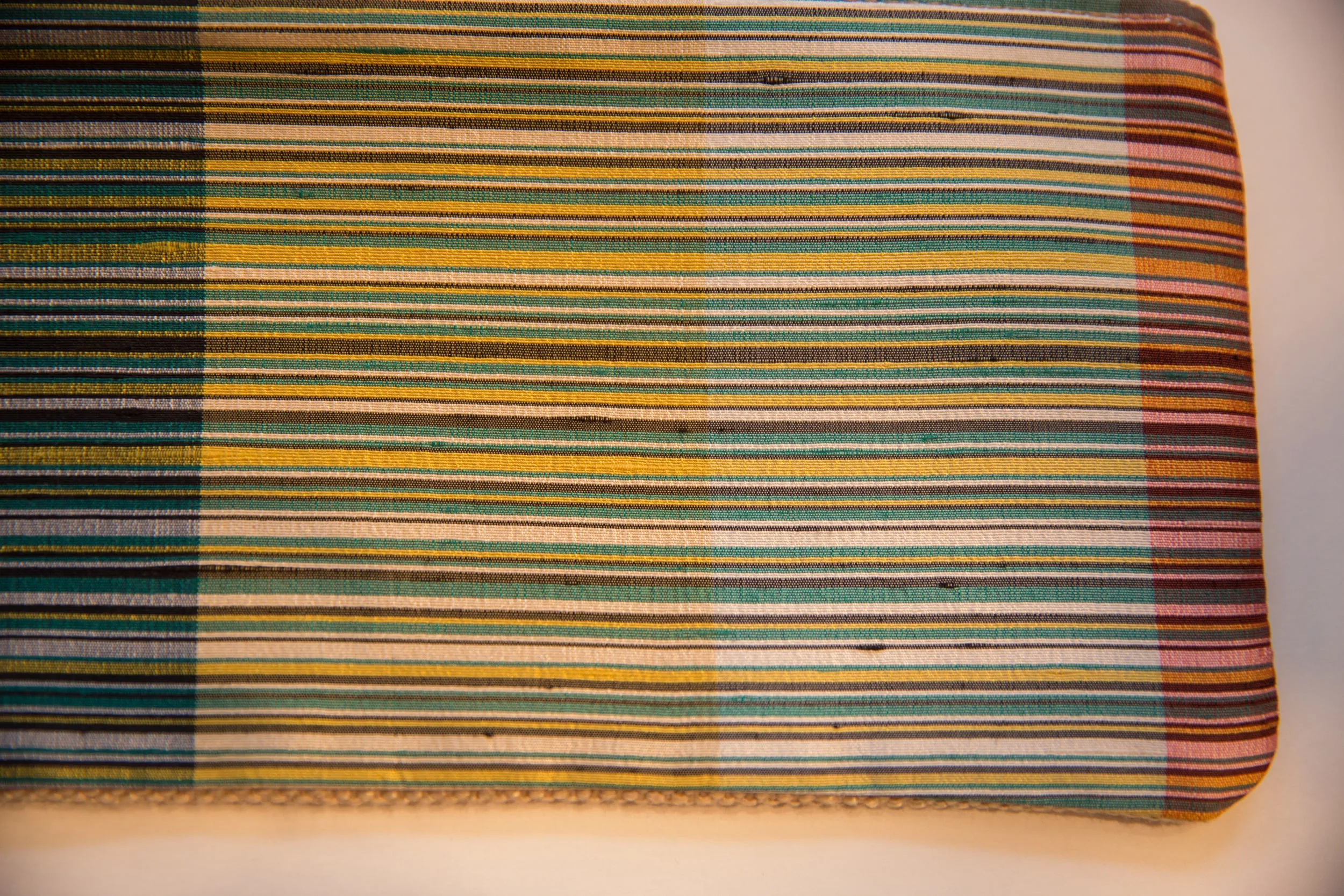 Vintage Green Como Stripe Fabric Clutch