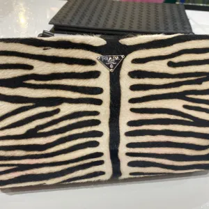 VINTAGE: Prada Zebra Print Top Handle Bag