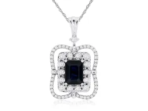 Vintage Style Sapphire and Diamond Pendant