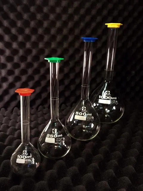 Volumetric Flask with Snap Cap Available in 100ml. 250ml, 500ml, and 1000ml