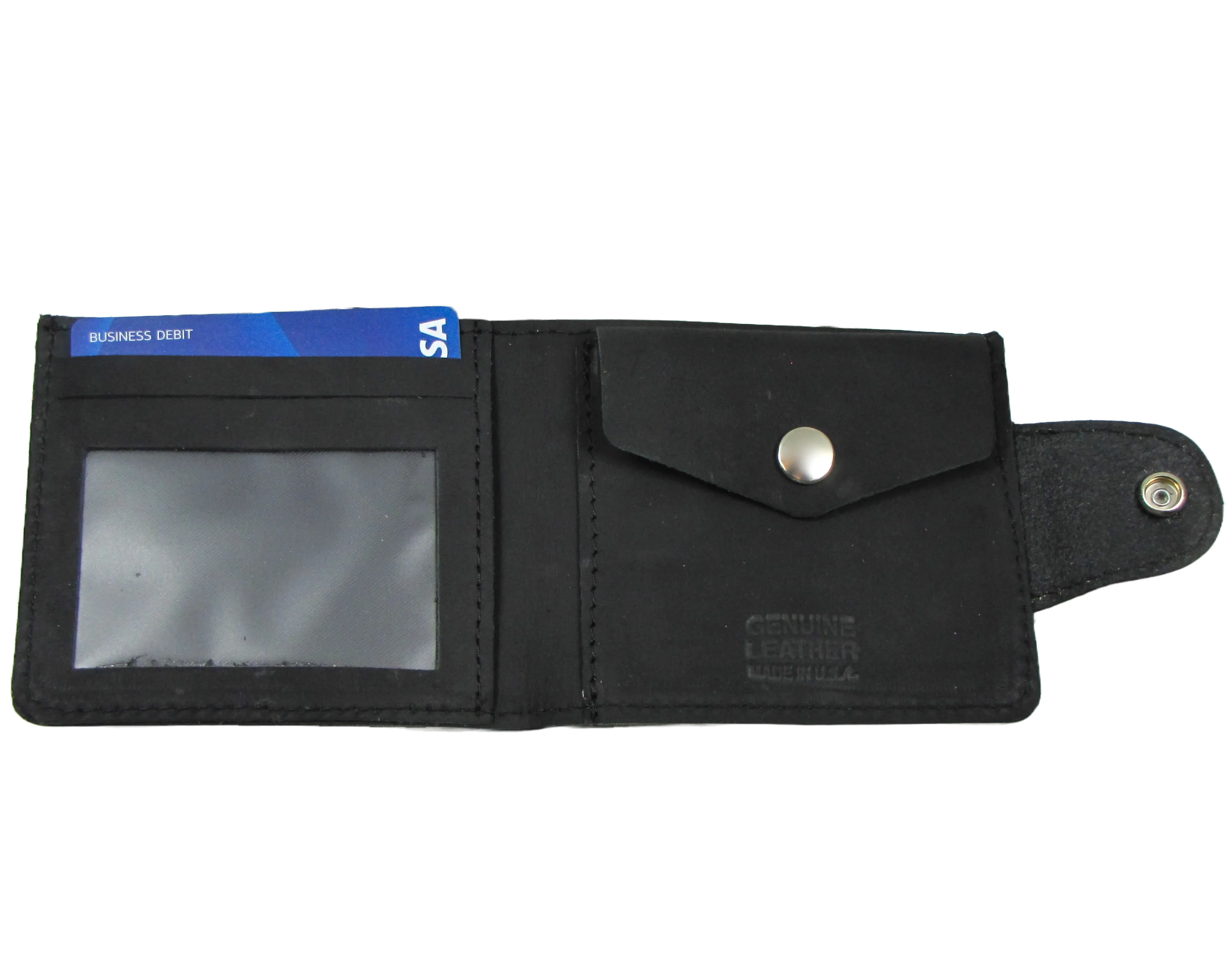 VT320-HF - Black Snap Wallet w/Coin Pocket-Flower/Horse