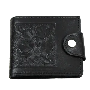 VT320-HF - Black Snap Wallet w/Coin Pocket-Flower/Horse