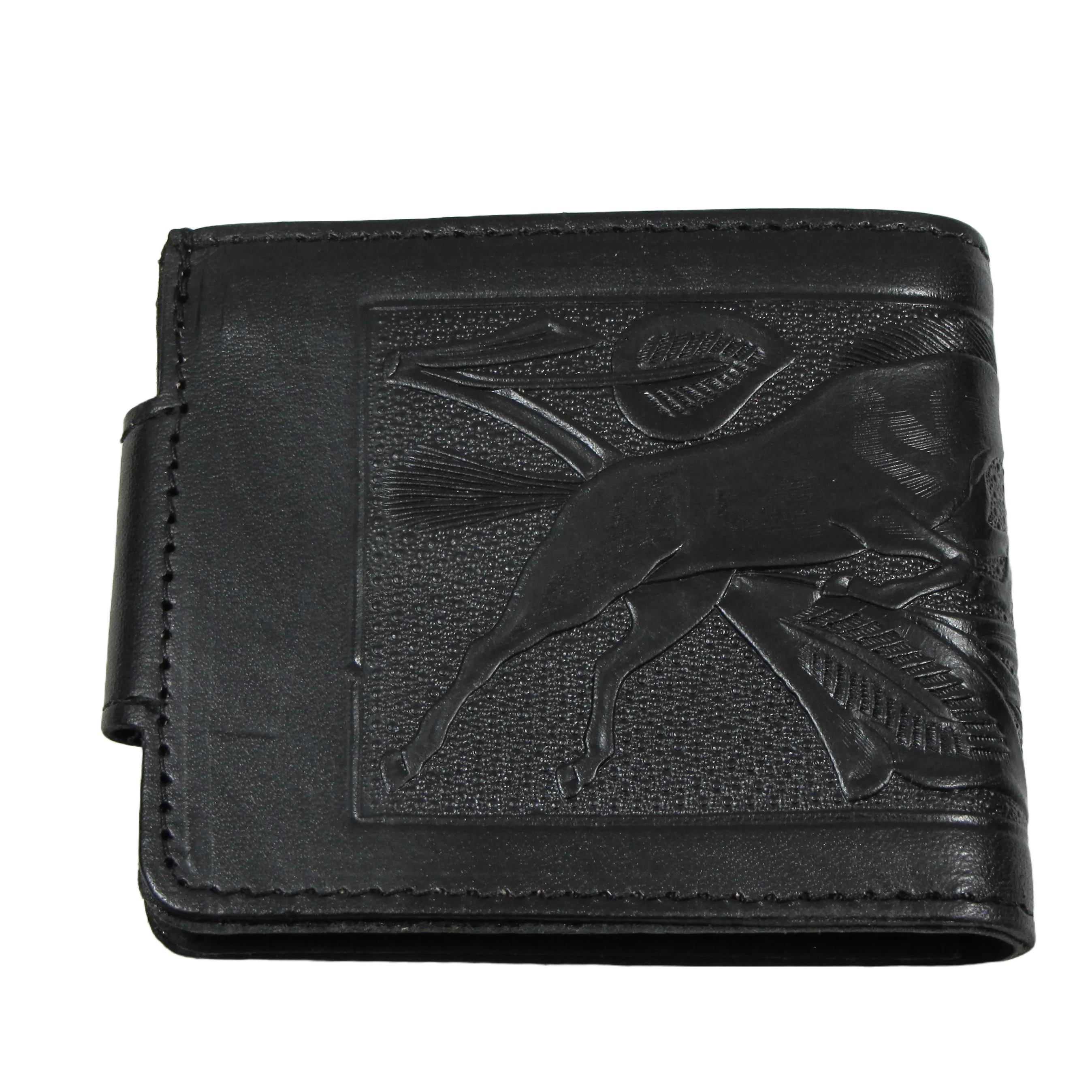 VT320-HF - Black Snap Wallet w/Coin Pocket-Flower/Horse
