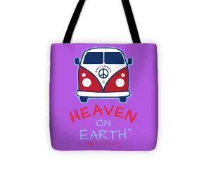 Vw Happy Camper Heaven On Earth - Tote Bag