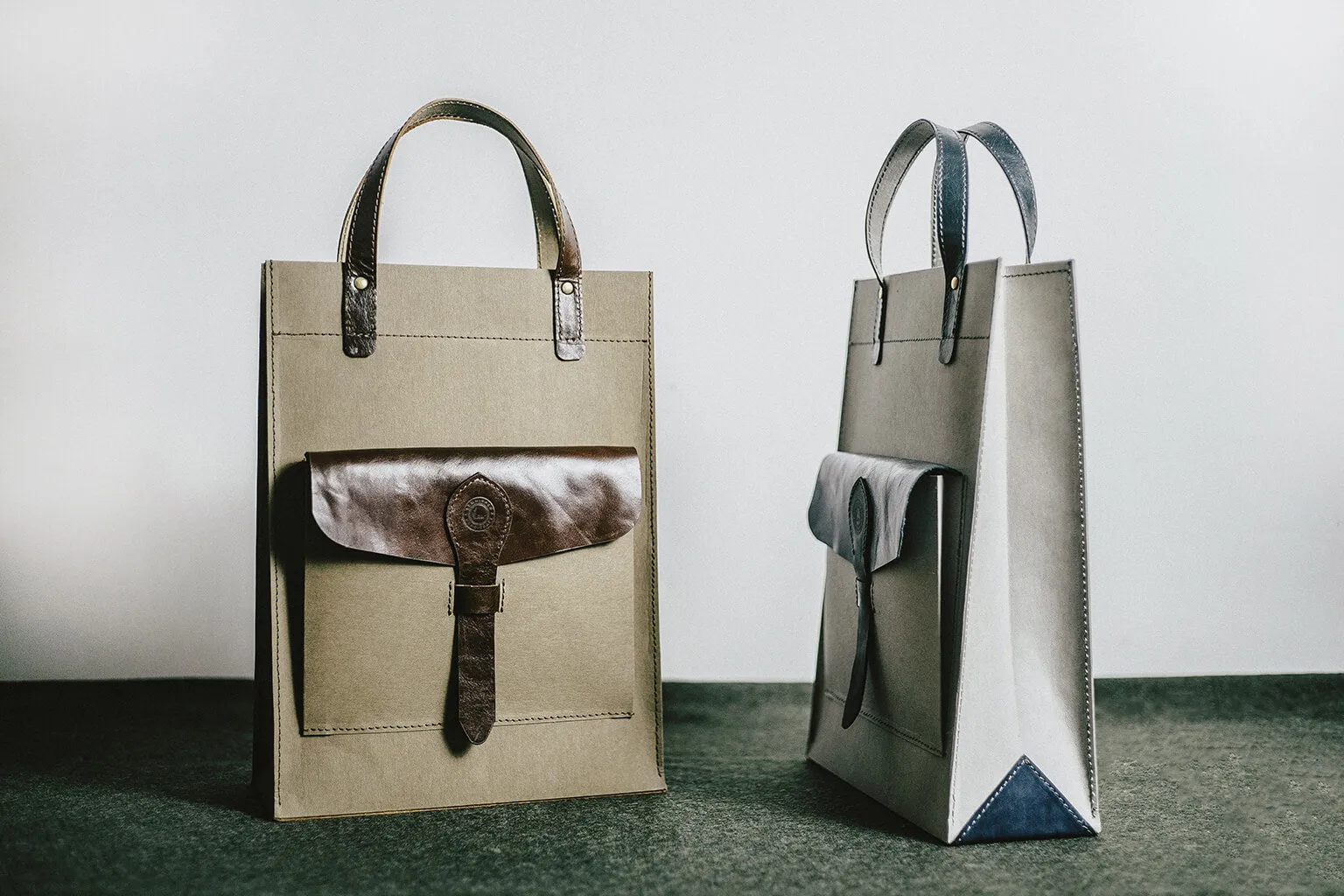 WASHABLE KRAFT PAPER TOTE - marine