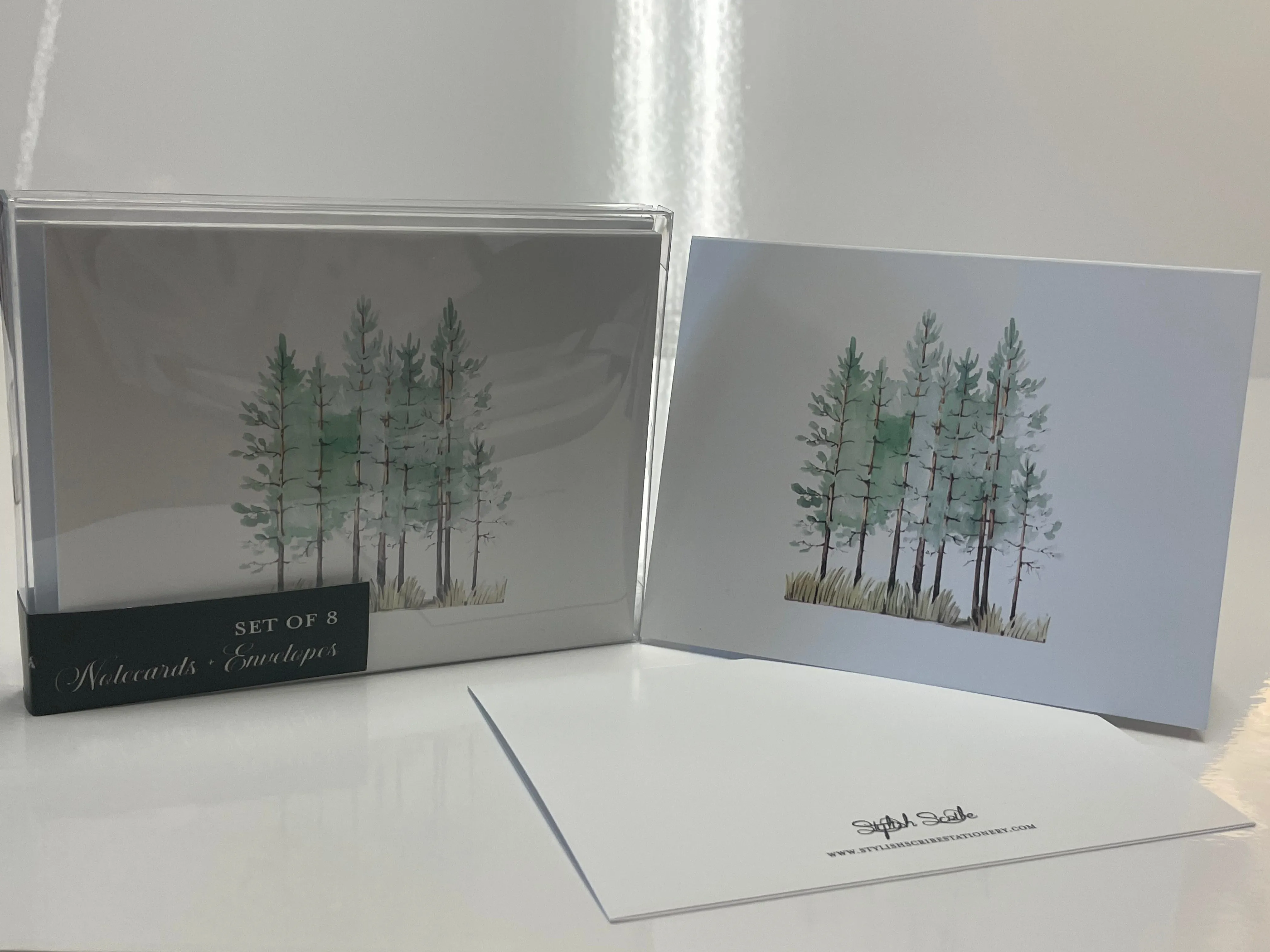 Watercolor Pine Tree Notecards