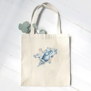 Watercolor Tulip Shell - Canvas Tote Bag