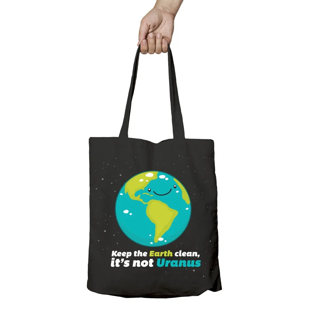 Weird Science Keep the Earth Clean It's Not Uranus Official Tote Bag (Black)