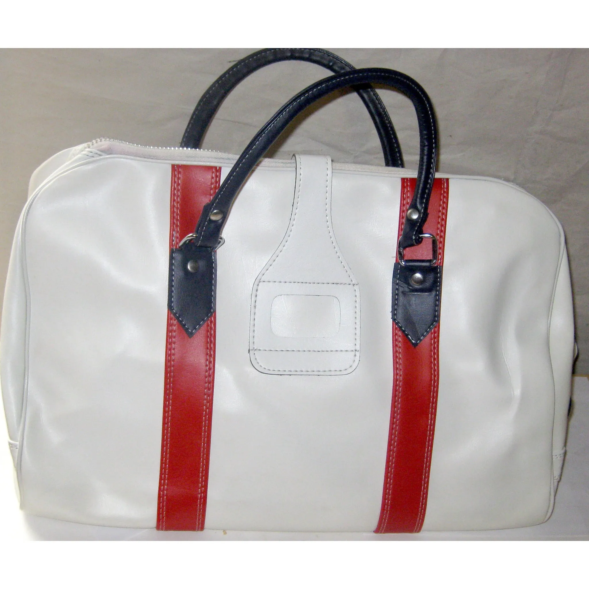 White Color Trimmed Carry-All Travel Bag