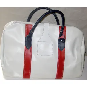 White Color Trimmed Carry-All Travel Bag