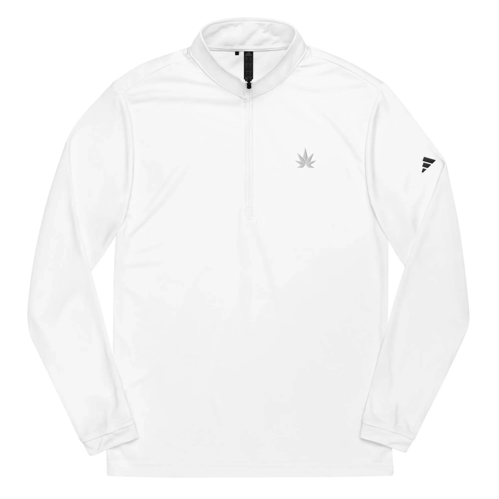 White Leaf Adidas Quarter zip pullover