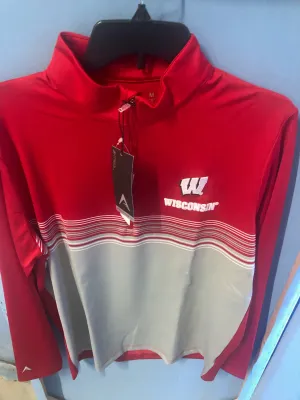 Wisconsin Badgers Adult Antigua Red Pace 1/4 Zip