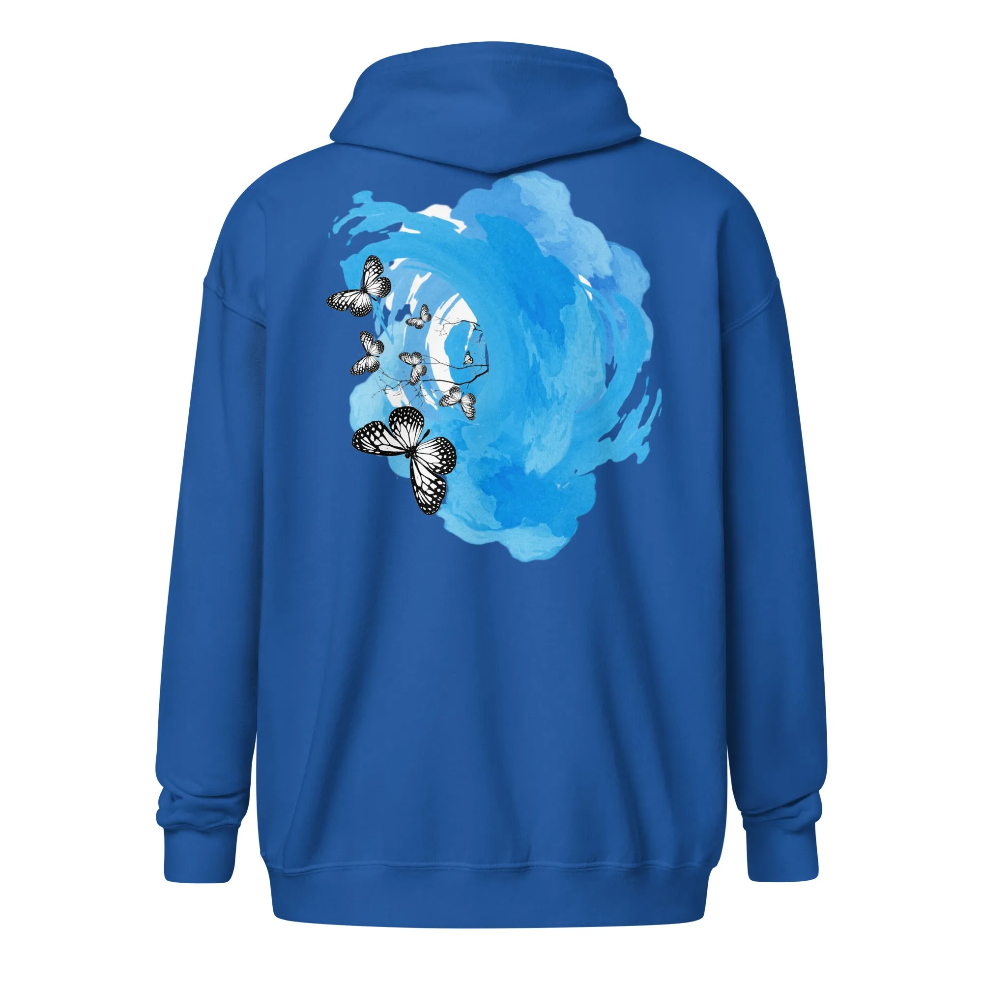 WOF Royal Blue heavy blend streetwear zip hoodie