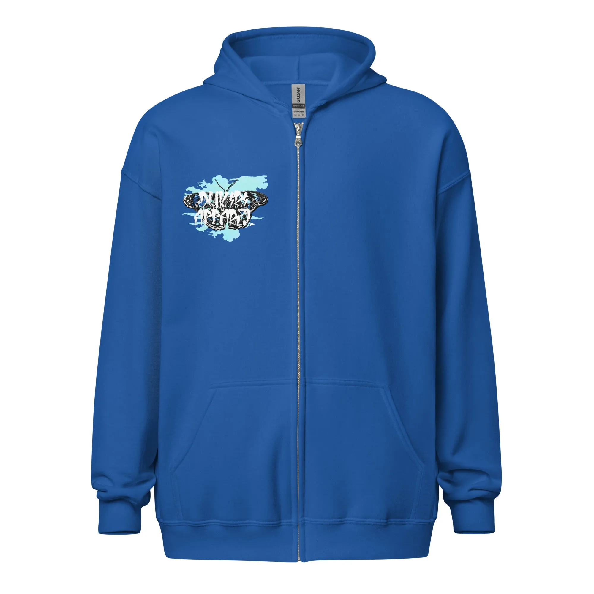 WOF Royal Blue heavy blend streetwear zip hoodie