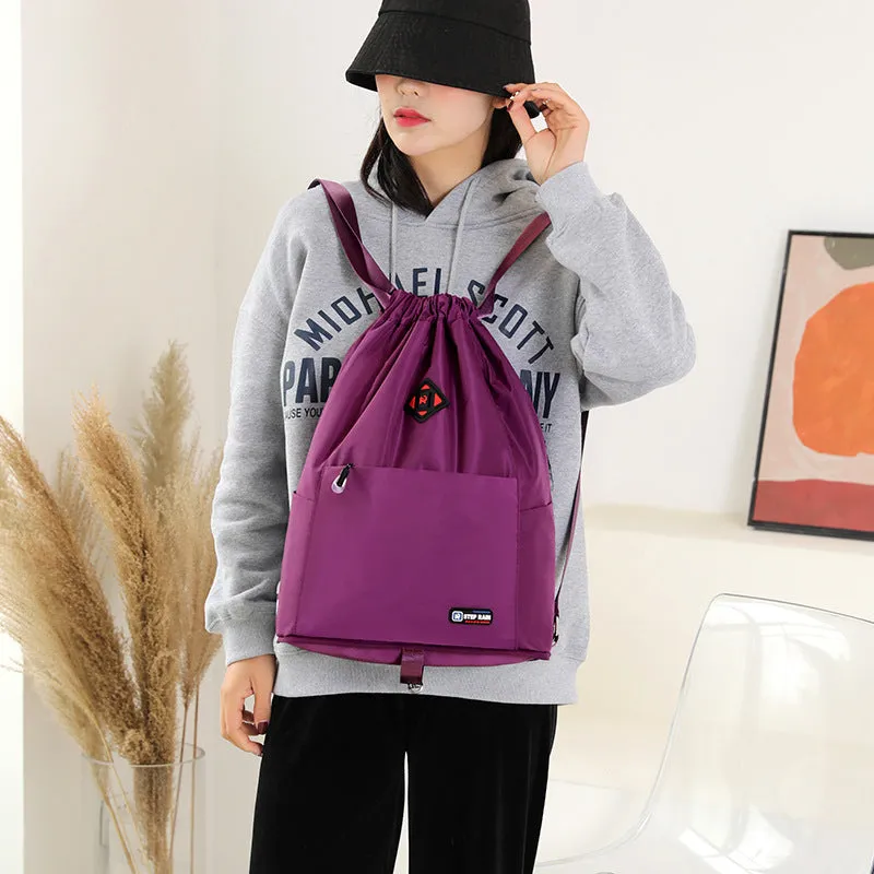 Women's Female Winter Korean Fashion Simple Drawstring Backpacks