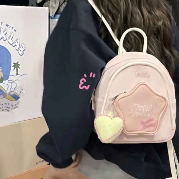 Women's Five-pointed Star Cute Little Design Dopamine Backpacks