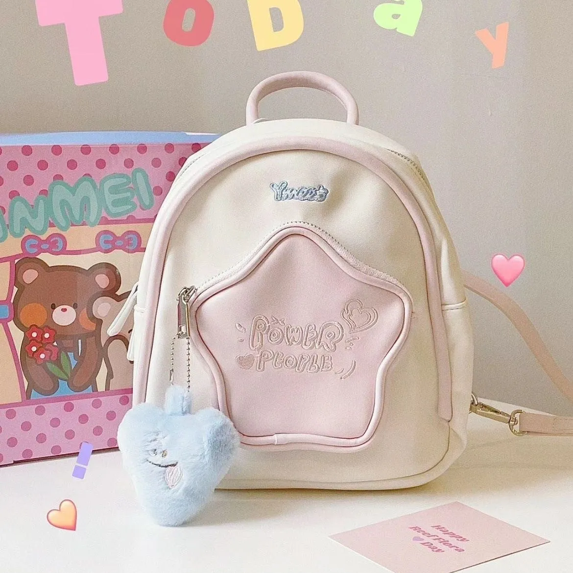 Women's Five-pointed Star Cute Little Design Dopamine Backpacks