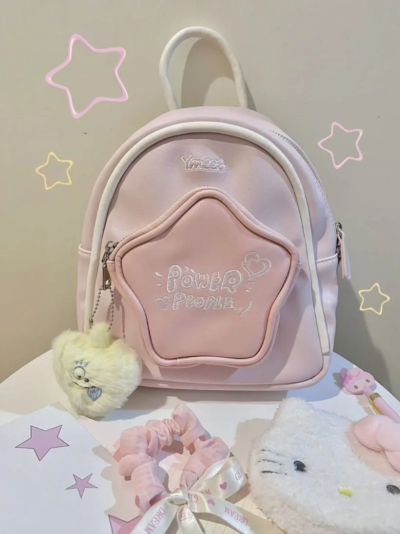 Women's Five-pointed Star Cute Little Design Dopamine Backpacks