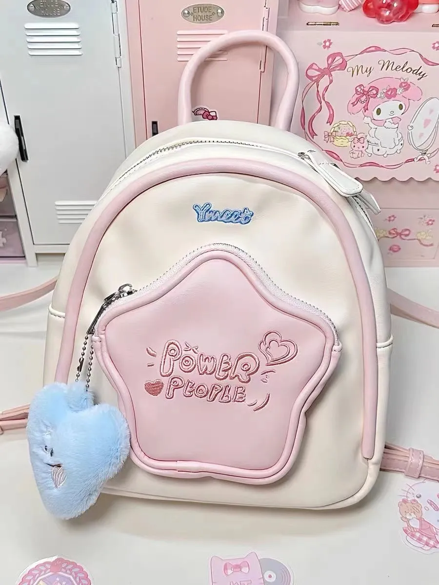 Women's Five-pointed Star Cute Little Design Dopamine Backpacks