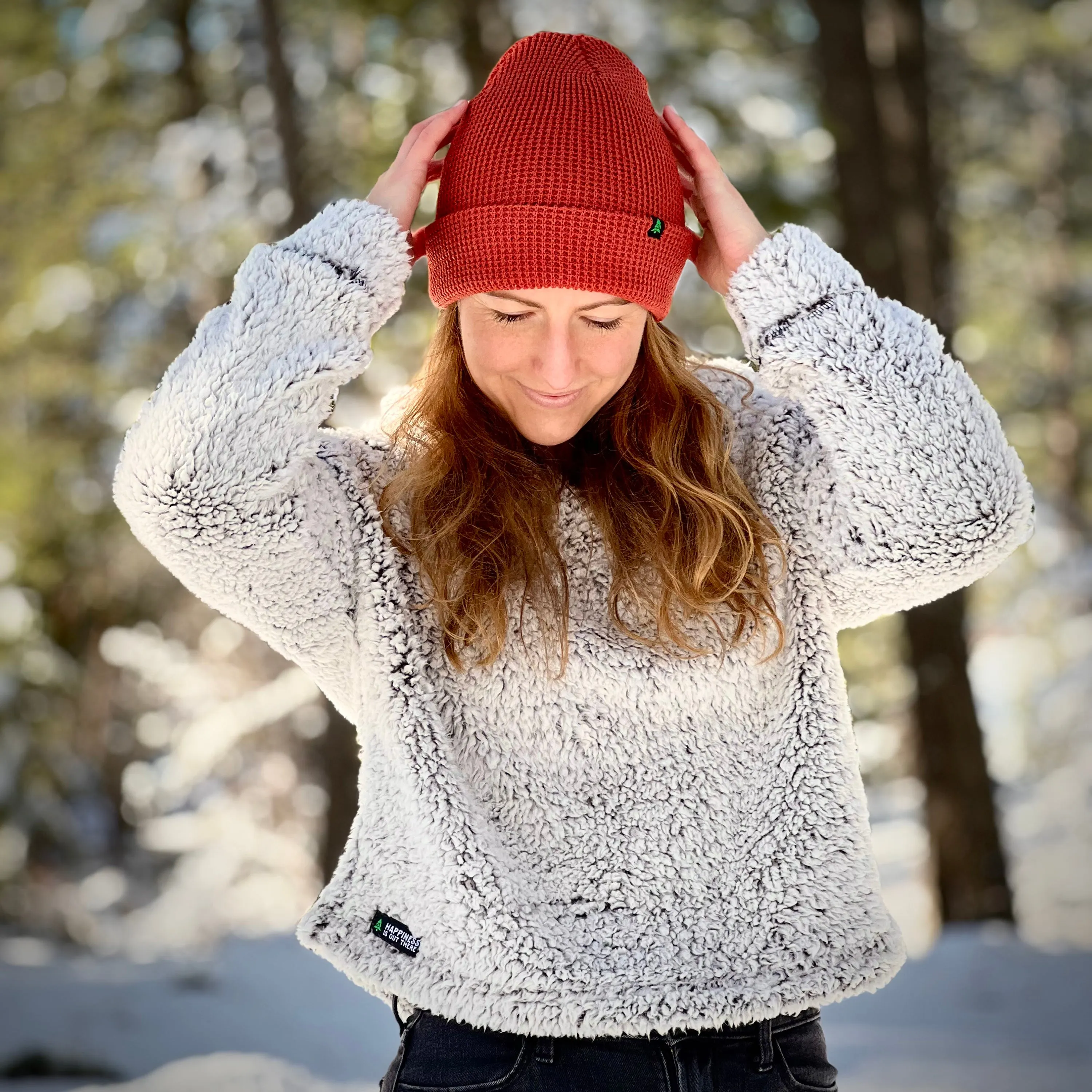 Women's Sherpa Hoodie w / Happiness Is Out There Label