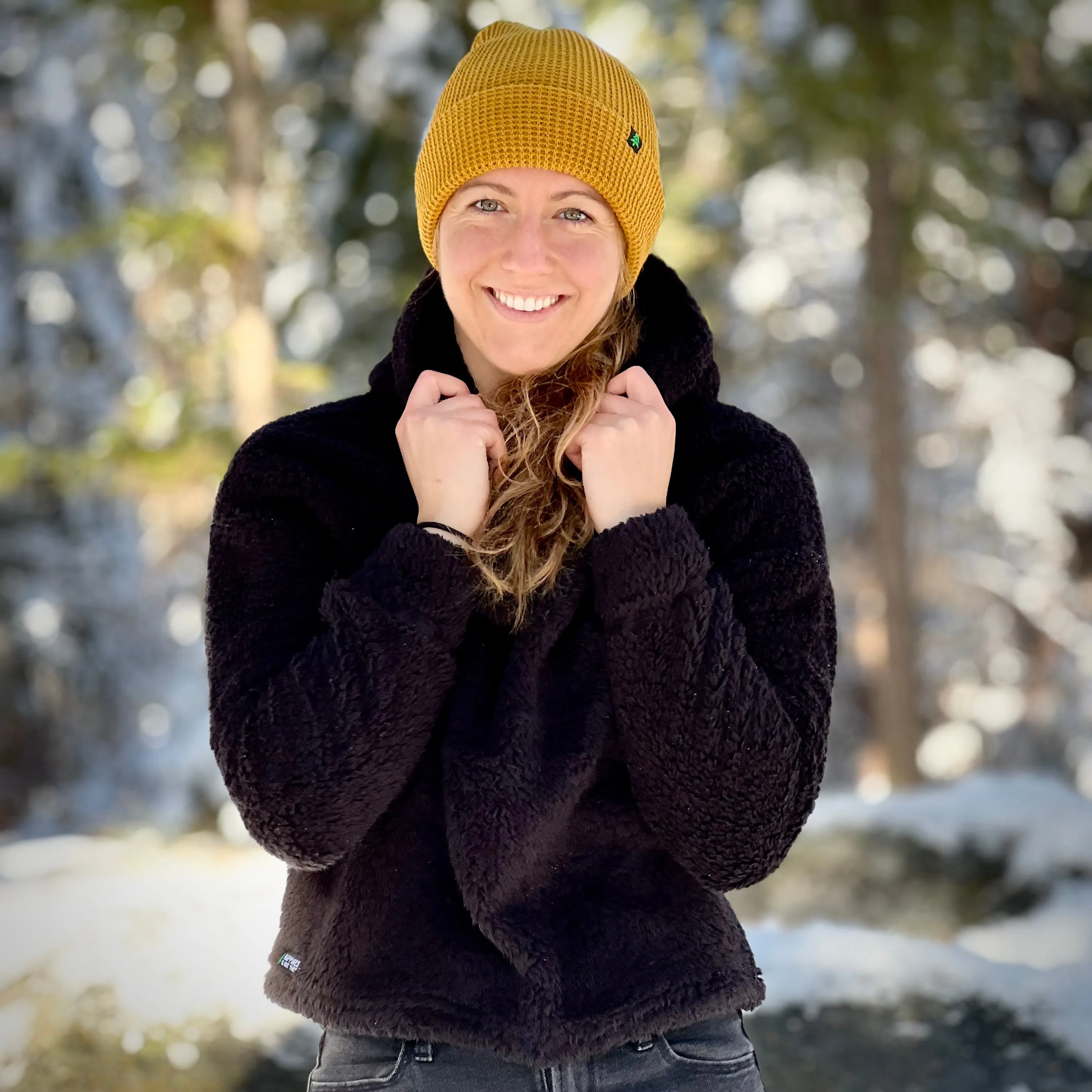 Women's Sherpa Hoodie w / Happiness Is Out There Label