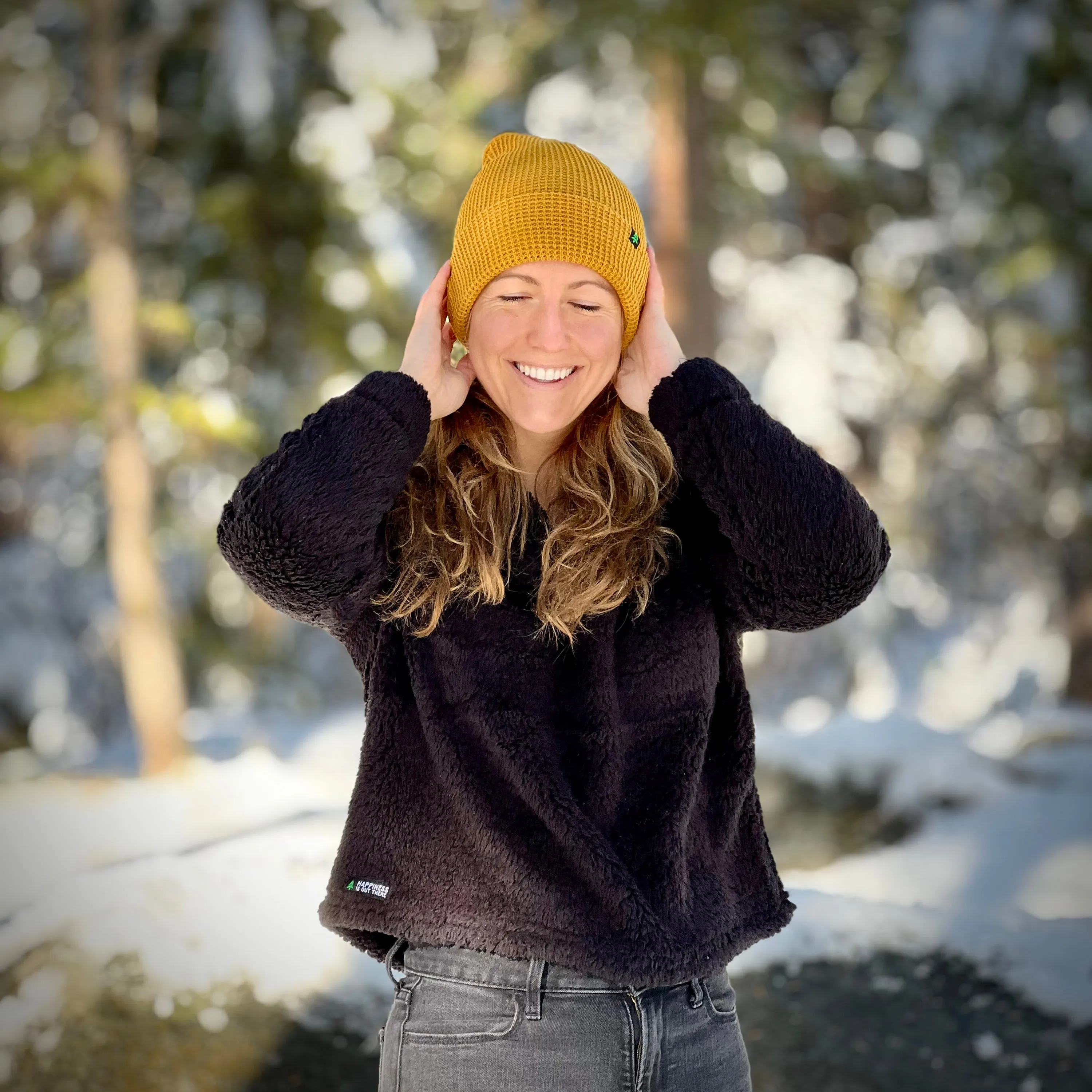 Women's Sherpa Hoodie w / Happiness Is Out There Label