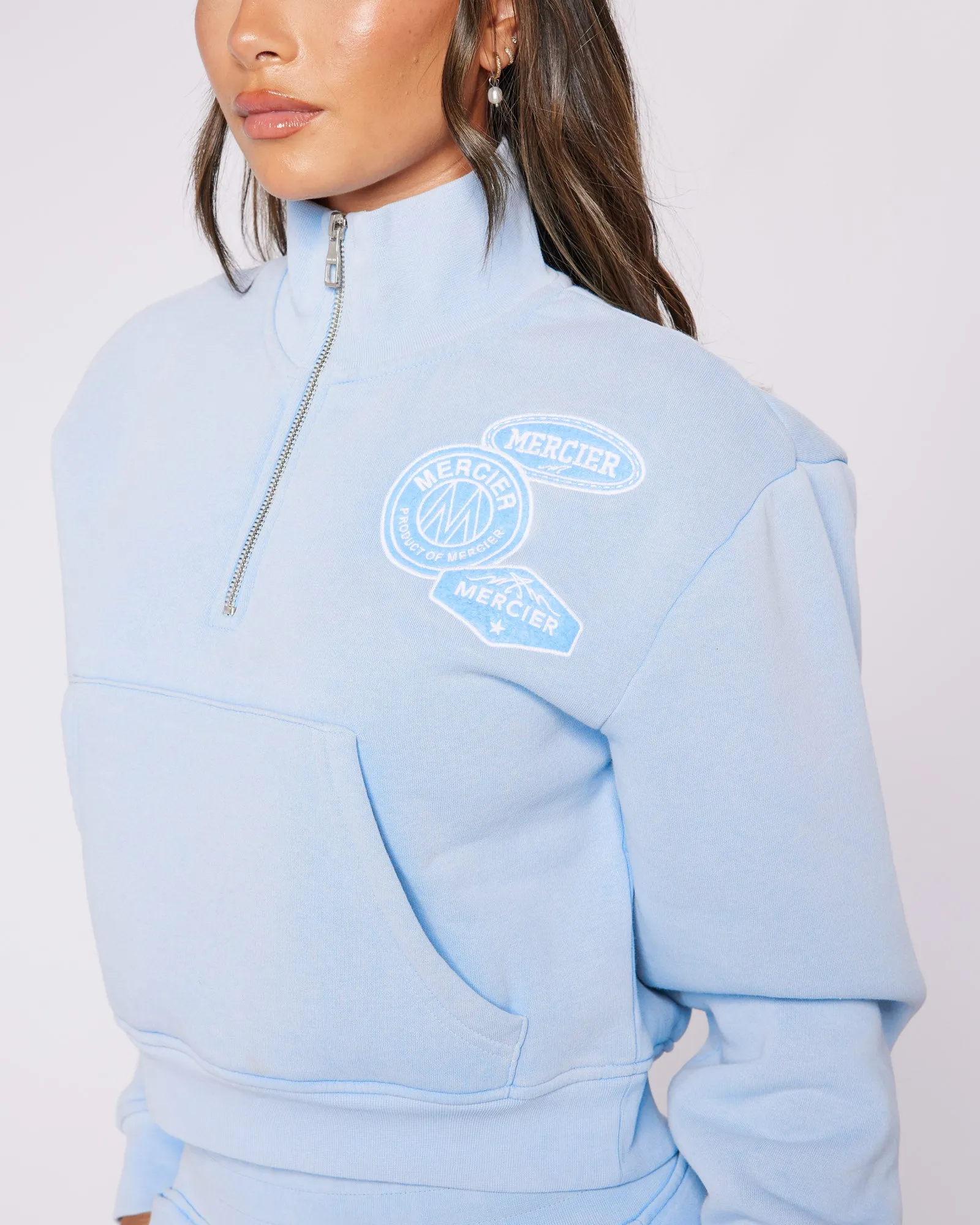 Womens Washed Blue OG Quarter Zip