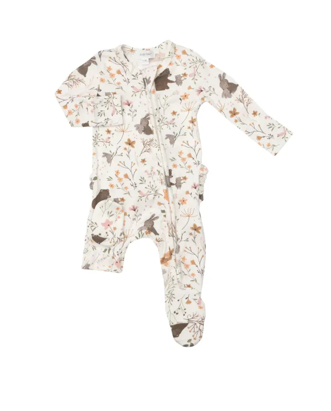 Woodland Garden Two Way Zipper Footie