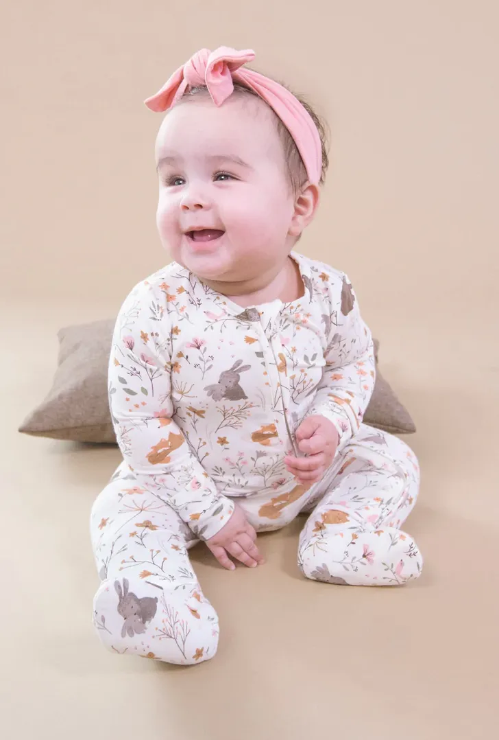 Woodland Garden Two Way Zipper Footie
