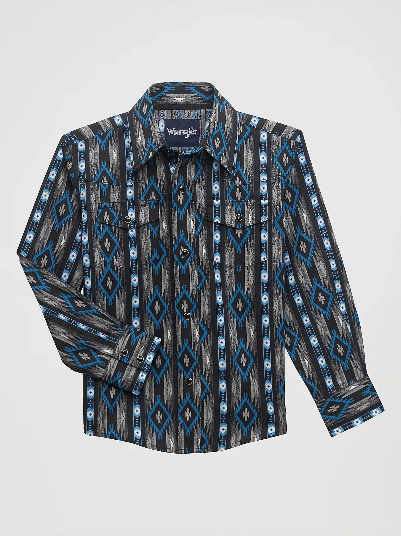 Wrangler Boys Checotah Long-Sleeve Western Snap Shirt