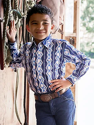 Wrangler Boys Checotah Long-Sleeve Western Snap Shirt