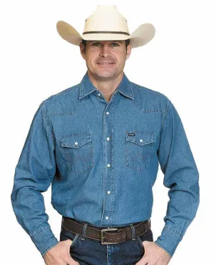 Wrangler Work Western Shirt- Stonewash