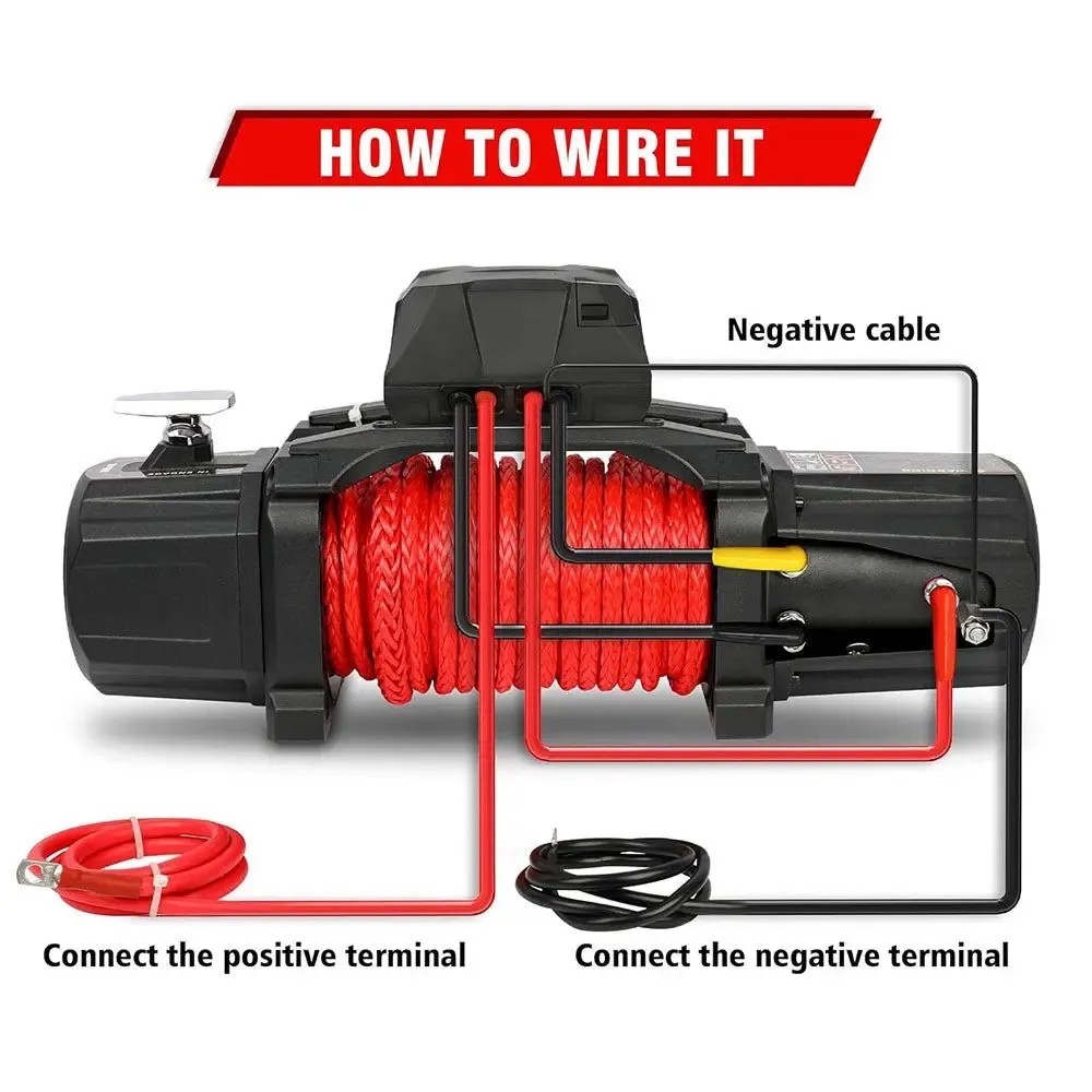 X-BULL Electric Winch XPV 10000 LBS 12V Synthetic Rope SUV Jeep Truck 4WD