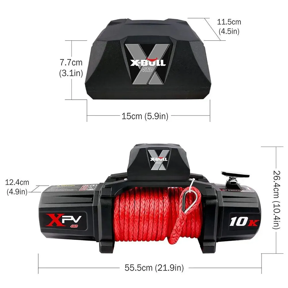 X-BULL Electric Winch XPV 10000 LBS 12V Synthetic Rope SUV Jeep Truck 4WD