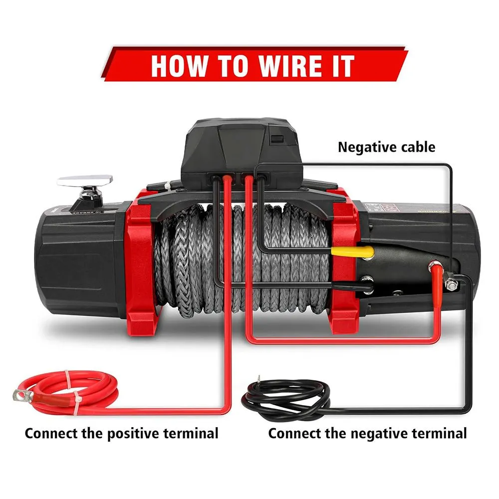 X-BULL Electric Winch XPV 10000 LBS 12V Synthetic Rope SUV Jeep Truck 4WD