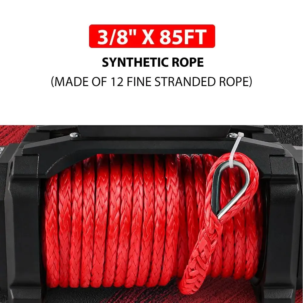 X-BULL Electric Winch XPV 10000 LBS 12V Synthetic Rope SUV Jeep Truck 4WD