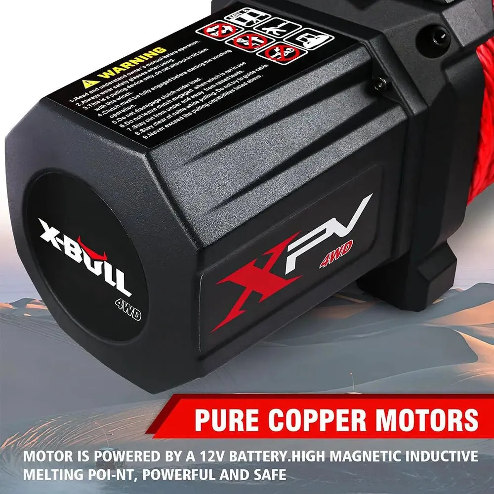 X-BULL Electric Winch XPV 10000 LBS 12V Synthetic Rope SUV Jeep Truck 4WD