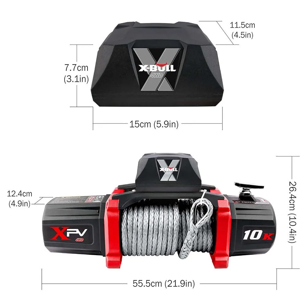 X-BULL Electric Winch XPV 10000 LBS 12V Synthetic Rope SUV Jeep Truck 4WD